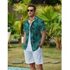 image:imageCOOFANDY Mens Hawaiian Shirts Short Sleeve Button Down Aloha Shirt Casual Beach ClothesGreen