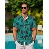 image:imageCOOFANDY Mens Hawaiian Shirts Short Sleeve Button Down Aloha Shirt Casual Beach ClothesGreen