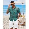 image:imageCOOFANDY Mens Hawaiian Shirts Short Sleeve Button Down Aloha Shirt Casual Beach ClothesGreen