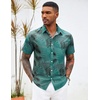 image:imageCOOFANDY Mens Hawaiian Shirts Short Sleeve Button Down Aloha Shirt Casual Beach ClothesGreen