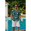 image:imageCOOFANDY Mens Hawaiian Shirts Short Sleeve Button Down Aloha Shirt Casual Beach ClothesGreen Fern Leaves