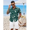 image:imageCOOFANDY Mens Hawaiian Shirts Short Sleeve Button Down Aloha Shirt Casual Beach ClothesGreen Fern Leaves