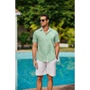 image:imageCOOFANDY Mens Hawaiian Shirts Short Sleeve Button Down Aloha Shirt Casual Beach ClothesLight Green