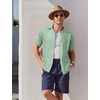 image:imageCOOFANDY Mens Hawaiian Shirts Short Sleeve Button Down Aloha Shirt Casual Beach ClothesLight Green