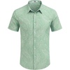 image:imageCOOFANDY Mens Hawaiian Shirts Short Sleeve Button Down Aloha Shirt Casual Beach ClothesLight Green