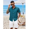 image:imageCOOFANDY Mens Hawaiian Shirts Short Sleeve Button Down Aloha Shirt Casual Beach ClothesNavy Blue Lake Green