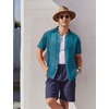 image:imageCOOFANDY Mens Hawaiian Shirts Short Sleeve Button Down Aloha Shirt Casual Beach ClothesNavy Blue Lake Green