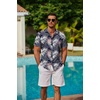 image:imageCOOFANDY Mens Hawaiian Shirts Short Sleeve Button Down Aloha Shirt Casual Beach ClothesNavy Blue Palm Leaves