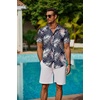 image:imageCOOFANDY Mens Hawaiian Shirts Short Sleeve Button Down Aloha Shirt Casual Beach ClothesNavy Blue Palm Leaves