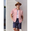 image:imageCOOFANDY Mens Hawaiian Shirts Short Sleeve Button Down Aloha Shirt Casual Beach ClothesPink
