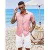 image:imageCOOFANDY Mens Hawaiian Shirts Short Sleeve Button Down Aloha Shirt Casual Beach ClothesPink