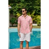 image:imageCOOFANDY Mens Hawaiian Shirts Short Sleeve Button Down Aloha Shirt Casual Beach ClothesPink