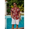 image:imageCOOFANDY Mens Hawaiian Shirts Short Sleeve Button Down Aloha Shirt Casual Beach ClothesRed Fern Leaves