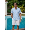 image:imageCOOFANDY Mens Hawaiian Shirts Short Sleeve Button Down Aloha Shirt Casual Beach ClothesSky Blue Palm Leaves