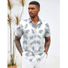 image:imageCOOFANDY Mens Hawaiian Shirts Short Sleeve Button Down Aloha Shirt Casual Beach ClothesWhite