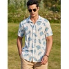 image:imageCOOFANDY Mens Hawaiian Shirts Short Sleeve Button Down Aloha Shirt Casual Beach ClothesWhite