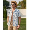 image:imageCOOFANDY Mens Hawaiian Shirts Short Sleeve Button Down Aloha Shirt Casual Beach ClothesWhite
