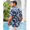 image:imageCOOFANDY Mens Hawaiian Shirts Short Sleeve Casual Button Down Tropical Beach ShirtA  Navy Blue  Lily