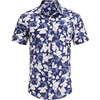 image:imageCOOFANDY Mens Hawaiian Shirts Short Sleeve Casual Button Down Tropical Beach ShirtB  Navy Blue  White Floral