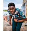 image:imageCOOFANDY Mens Hawaiian Shirts Short Sleeve Casual Button Down Tropical Beach ShirtBlack  Green Leaf