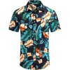 image:imageCOOFANDY Mens Hawaiian Shirts Short Sleeve Casual Button Down Tropical Beach ShirtBlack  Green Leaf