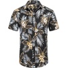 image:imageCOOFANDY Mens Hawaiian Shirts Short Sleeve Casual Button Down Tropical Beach ShirtBlack  Plam Leaf