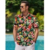 image:imageCOOFANDY Mens Hawaiian Shirts Short Sleeve Casual Button Down Tropical Beach ShirtBlack  Red Floral