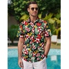 image:imageCOOFANDY Mens Hawaiian Shirts Short Sleeve Casual Button Down Tropical Beach ShirtBlack  Red Floral