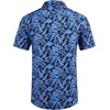 image:imageCOOFANDY Mens Hawaiian Shirts Short Sleeve Casual Button Down Tropical Beach ShirtBlack  Royal Blue Leaf