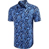image:imageCOOFANDY Mens Hawaiian Shirts Short Sleeve Casual Button Down Tropical Beach ShirtBlack  Royal Blue Leaf