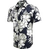 image:imageCOOFANDY Mens Hawaiian Shirts Short Sleeve Casual Button Down Tropical Beach ShirtBlack  White Leaf