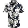 image:imageCOOFANDY Mens Hawaiian Shirts Short Sleeve Casual Button Down Tropical Beach ShirtBlack  White Leaf