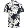 image:imageCOOFANDY Mens Hawaiian Shirts Short Sleeve Casual Button Down Tropical Beach ShirtBlack  White Leaf