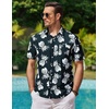 image:imageCOOFANDY Mens Hawaiian Shirts Short Sleeve Casual Button Down Tropical Beach ShirtBlack  White Pineapple