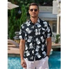 image:imageCOOFANDY Mens Hawaiian Shirts Short Sleeve Casual Button Down Tropical Beach ShirtBlack  White Pineapple