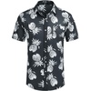 image:imageCOOFANDY Mens Hawaiian Shirts Short Sleeve Casual Button Down Tropical Beach ShirtBlack  White Pineapple