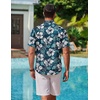 image:imageCOOFANDY Mens Hawaiian Shirts Short Sleeve Casual Button Down Tropical Beach ShirtGreen  White Floral