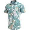 image:imageCOOFANDY Mens Hawaiian Shirts Short Sleeve Casual Button Down Tropical Beach ShirtGreen  Yellow Leaf