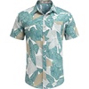 image:imageCOOFANDY Mens Hawaiian Shirts Short Sleeve Casual Button Down Tropical Beach ShirtGreen  Yellow Leaf