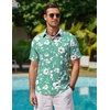 image:imageCOOFANDY Mens Hawaiian Shirts Short Sleeve Casual Button Down Tropical Beach ShirtLight Green  White Floral