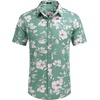 image:imageCOOFANDY Mens Hawaiian Shirts Short Sleeve Casual Button Down Tropical Beach ShirtLight Green  White Floral