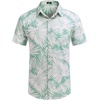image:imageCOOFANDY Mens Hawaiian Shirts Short Sleeve Casual Button Down Tropical Beach ShirtLight Green  White Leaf