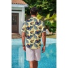 image:imageCOOFANDY Mens Hawaiian Shirts Short Sleeve Casual Button Down Tropical Beach ShirtLight Yellow  Navy Blue