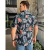 image:imageCOOFANDY Mens Hawaiian Shirts Short Sleeve Casual Button Down Tropical Beach ShirtNavy Blue  Plam Leaf