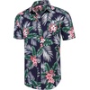 image:imageCOOFANDY Mens Hawaiian Shirts Short Sleeve Casual Button Down Tropical Beach ShirtNavy Blue  Plam Leaf