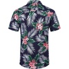 image:imageCOOFANDY Mens Hawaiian Shirts Short Sleeve Casual Button Down Tropical Beach ShirtNavy Blue  Plam Leaf
