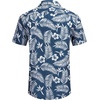 image:imageCOOFANDY Mens Hawaiian Shirts Short Sleeve Casual Button Down Tropical Beach ShirtNavy Blue  White Leaf