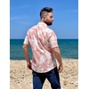 image:imageCOOFANDY Mens Hawaiian Shirts Short Sleeve Casual Button Down Tropical Beach ShirtPink  White Floral