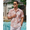 image:imageCOOFANDY Mens Hawaiian Shirts Short Sleeve Casual Button Down Tropical Beach ShirtPink  White Floral