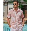 image:imageCOOFANDY Mens Hawaiian Shirts Short Sleeve Casual Button Down Tropical Beach ShirtPink  White Floral